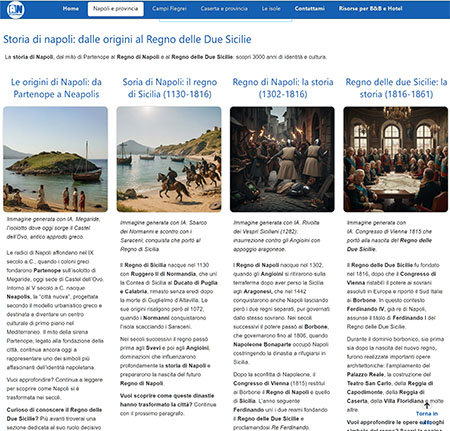 Portale turistico realizzato: Around Naples