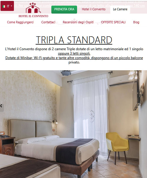 Sito web realizzato: Hotel il Convento di Napoli